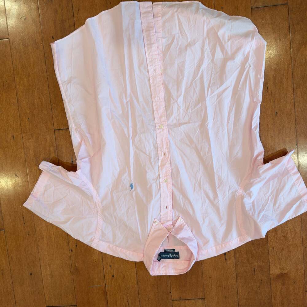 Ralph Lauren Custom Fit Short Sleeve Button-Down Shirt in Light Pink